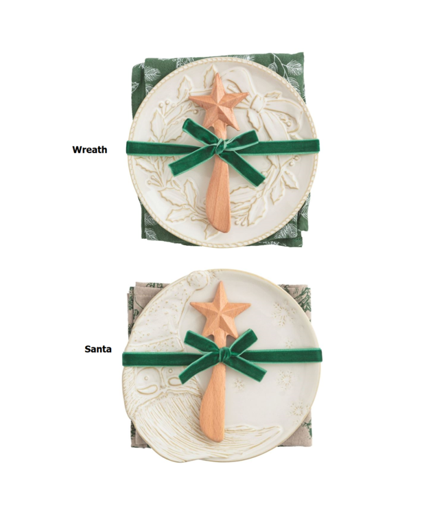 White Christmas Appetizer Plate Sets