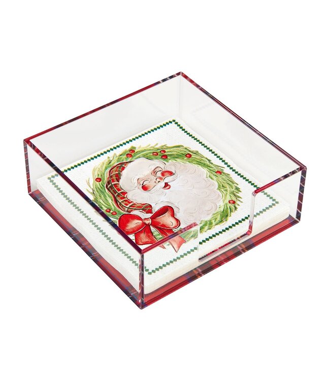 Santa Napkin & Tartan Caddy Set