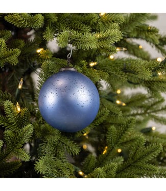 4” Antiqued Kugel Ornament - Blue