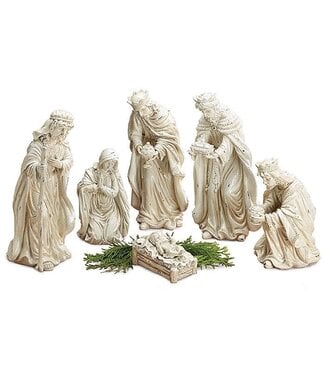 Distressed White Nativity - Sold as Set