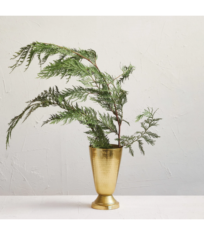 Hammered Metal Vase - Gold Finish