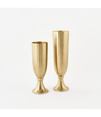 Ribbed Gold Vase