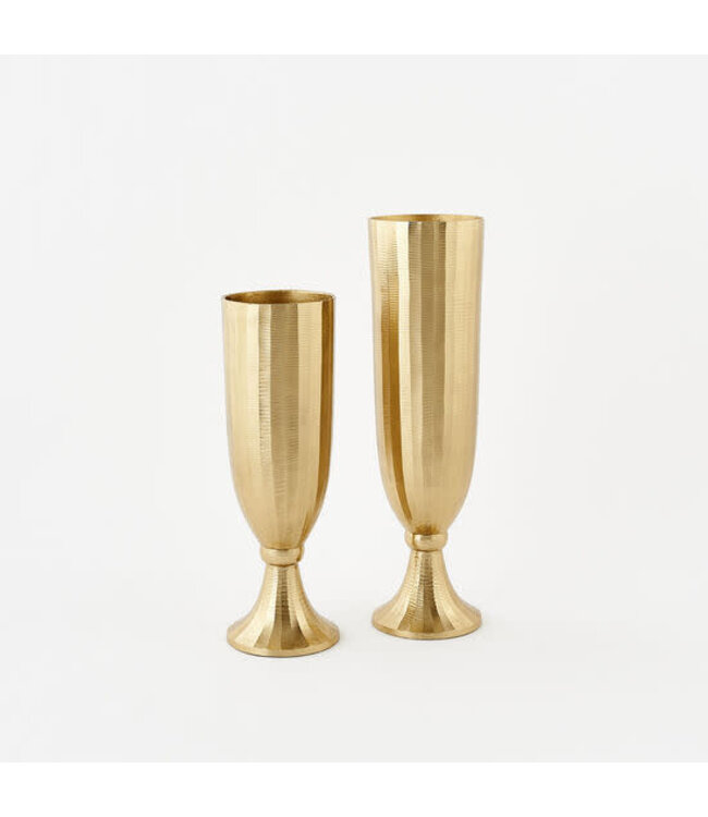 Ribbed Gold Vase