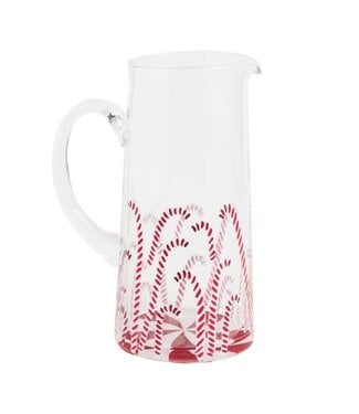 Candy Cane Glass Pitcher