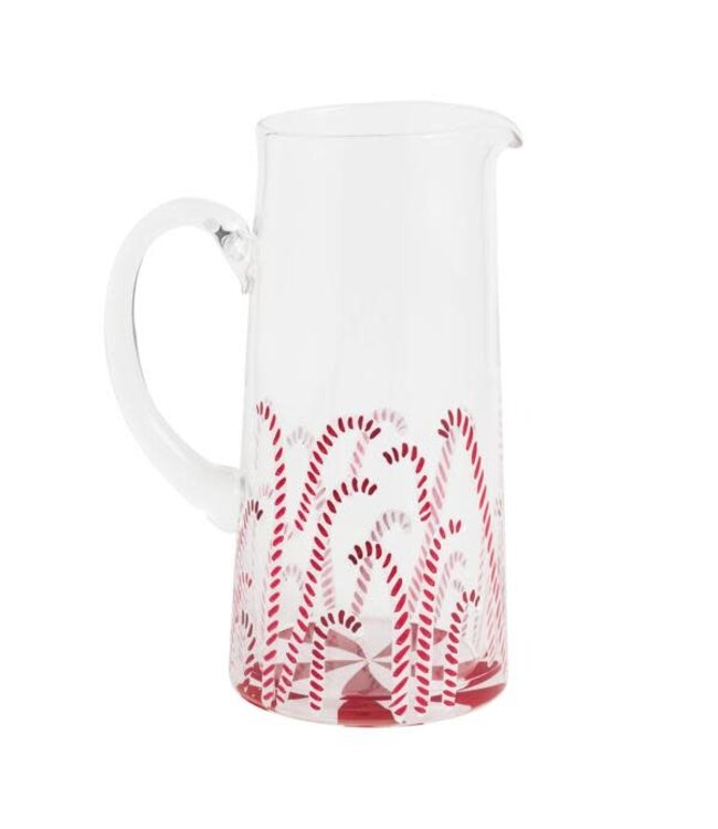 Candy Cane Glass Pitcher