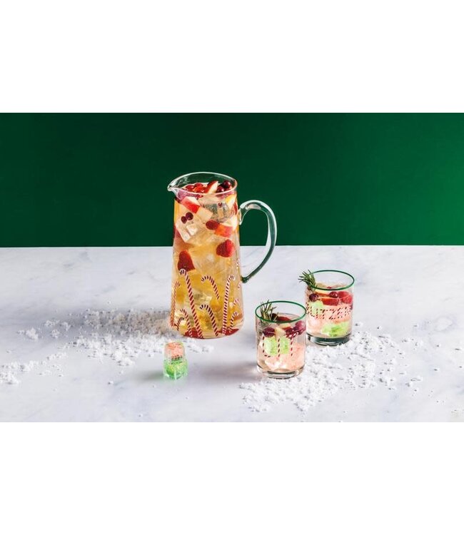 Candy Cane Glass Pitcher