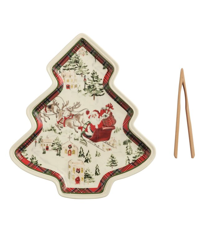 Santa Scene Cookie Plate Set