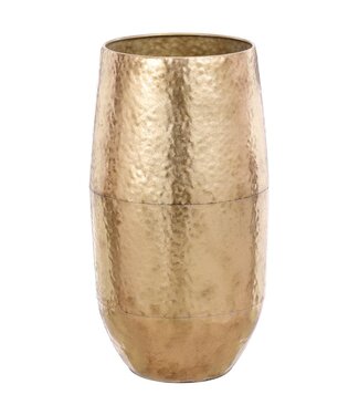 32" Metal Planter Gold Antique