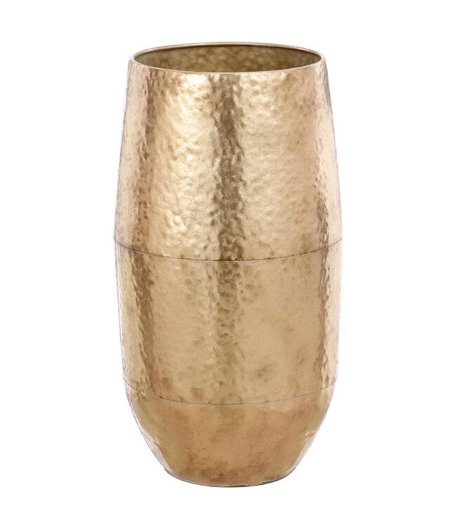 32" Metal Planter Gold Antique