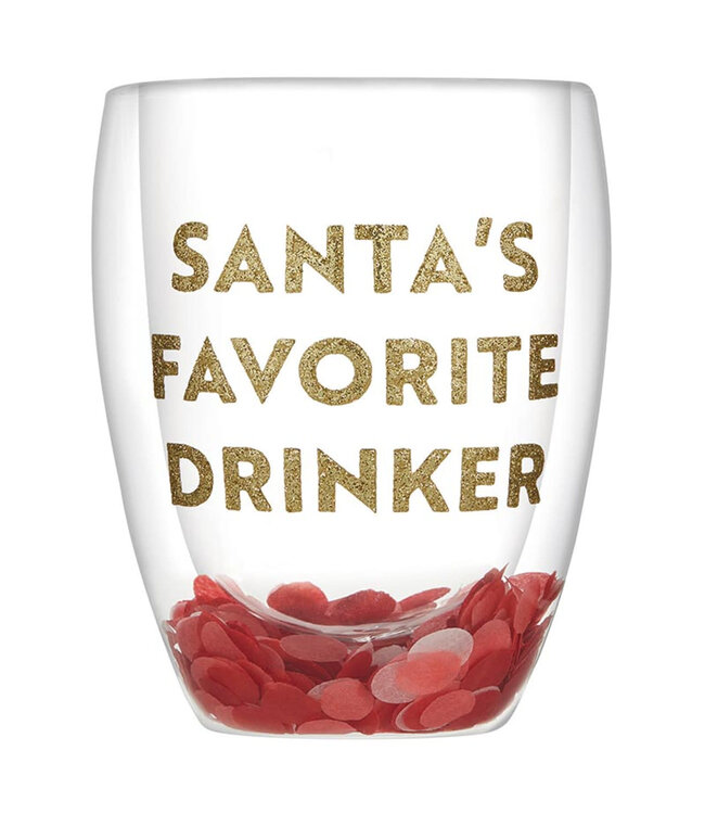 Double Wall Wine Glass - Santa's Favorite Drinker