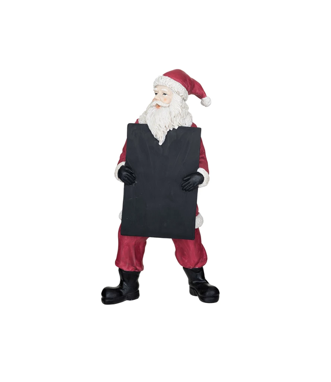 Resin Santa W/ Chalkboard - Red, White & Black