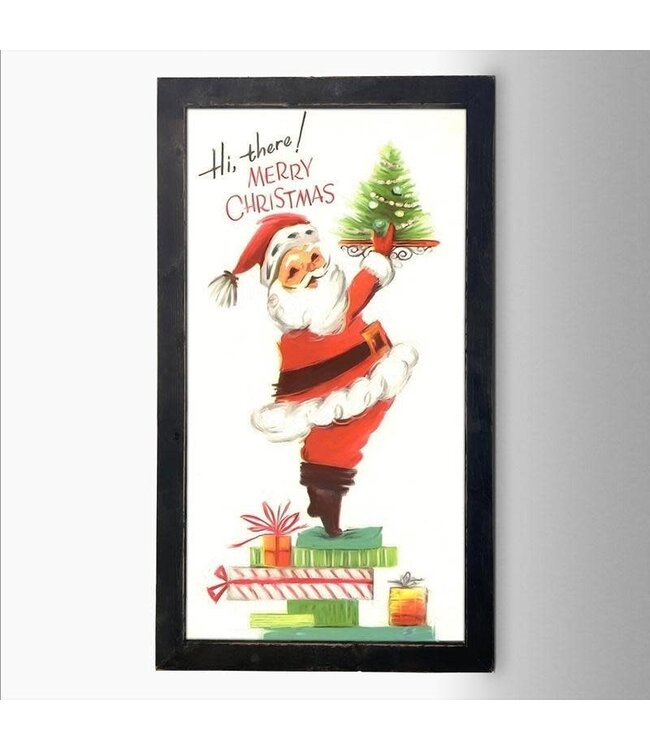 Vintage-Santa On Presents Black HS
