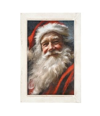 Grinning Santa-Vertical Frame White HS