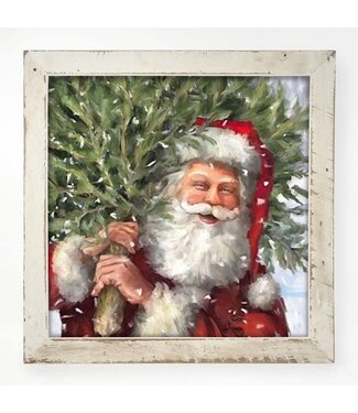 Classic Santa Carrying Tree White XL