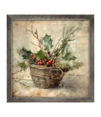 Basket- Holly Berries Natural XL