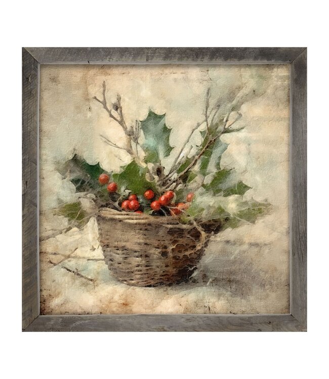 Basket- Holly Berries Natural XL