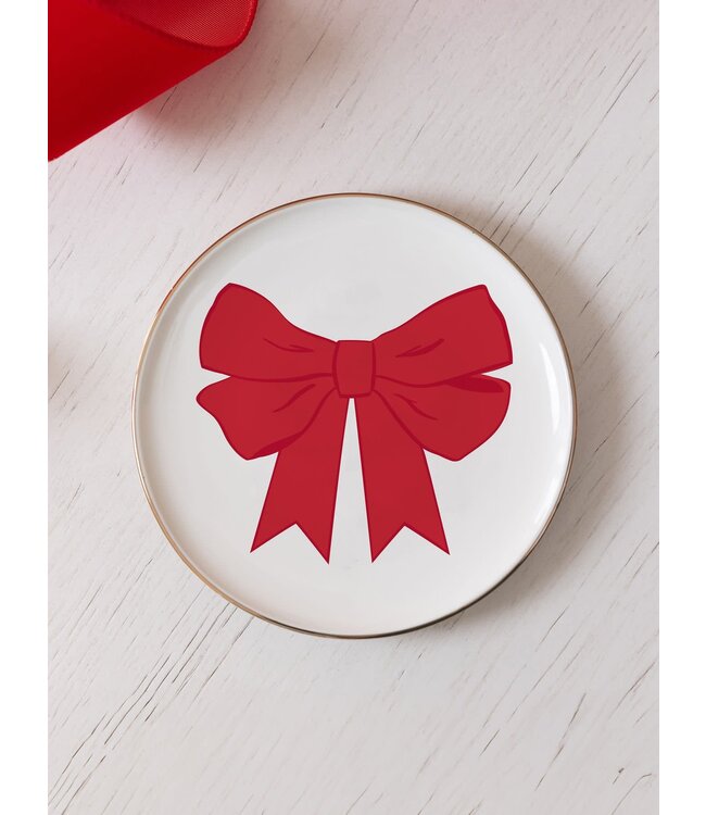 Plate Appetizer Red Bow