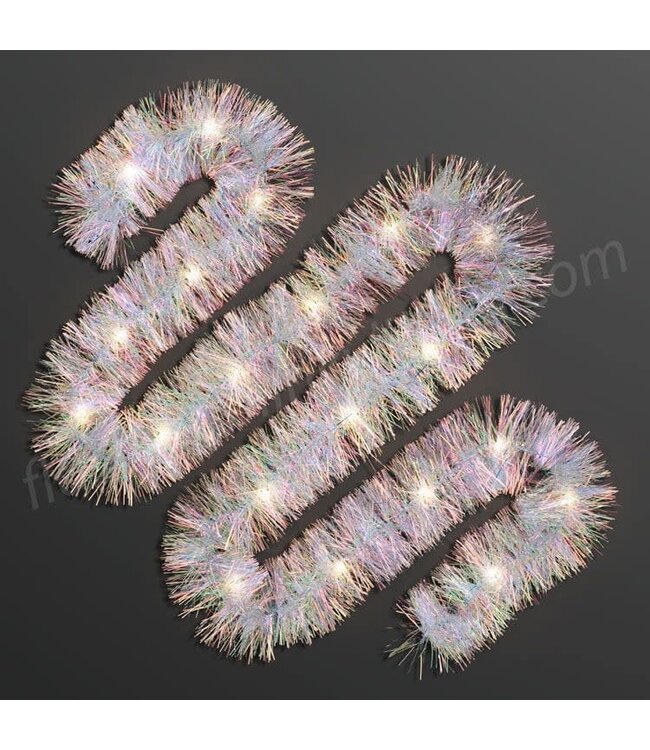 LED Tinsel Boa, Champagne Gold Lights, 6.5 Feet