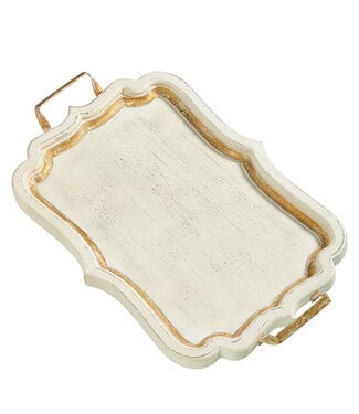23.5" Distressed White Tray