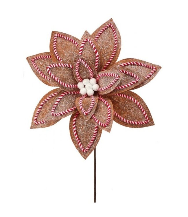 30" Sugar/Spice Poinsettia Stem