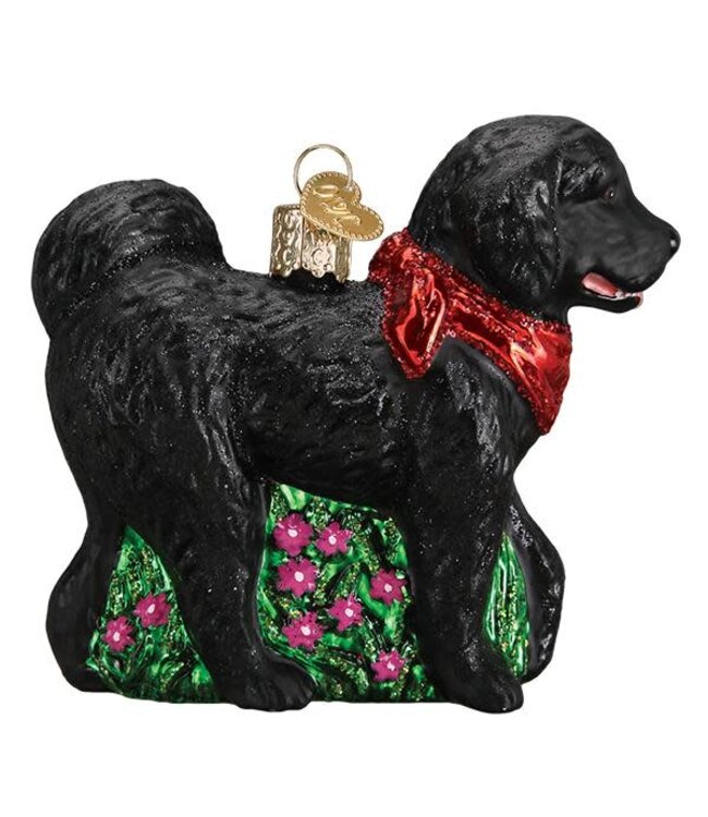 OLD WORLD CHRISTMAS Black Doodle Dog Ornament