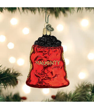 OLD WORLD CHRISTMAS Bag Of Coal Ornament