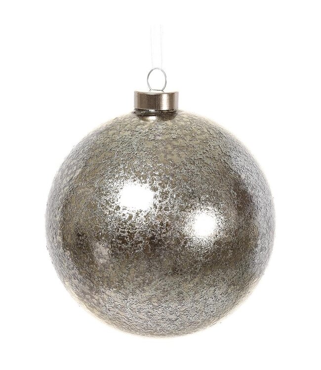 4.75” Glass Ball Ornament Silver