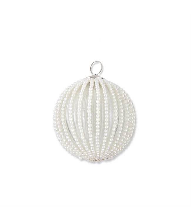 4.75 Inch Round Clear Glass Ornament W/ Wired