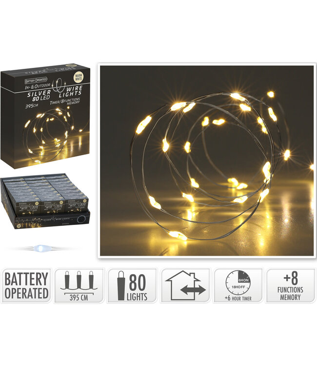 Silver Wire Lights 80 LED - Sold Individually