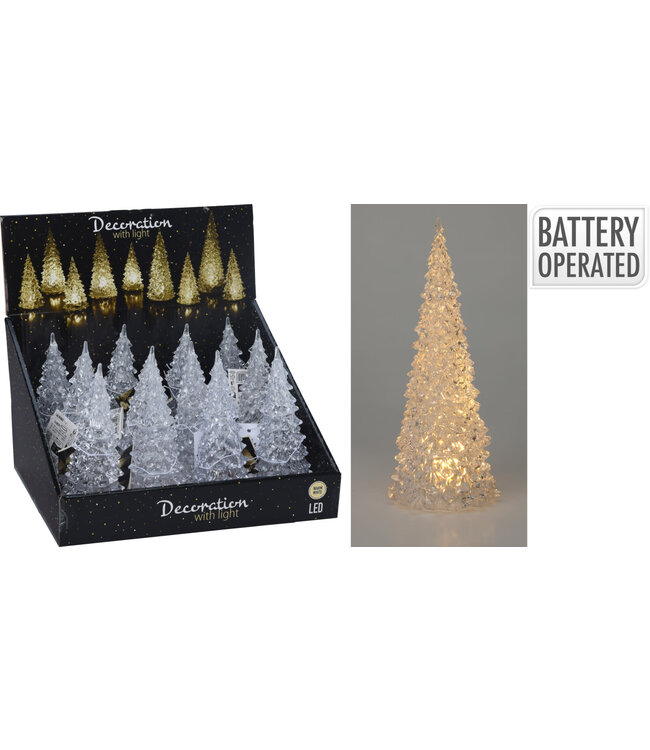 Xmas Tree Acrylic With Warm White Light - Sold Individually