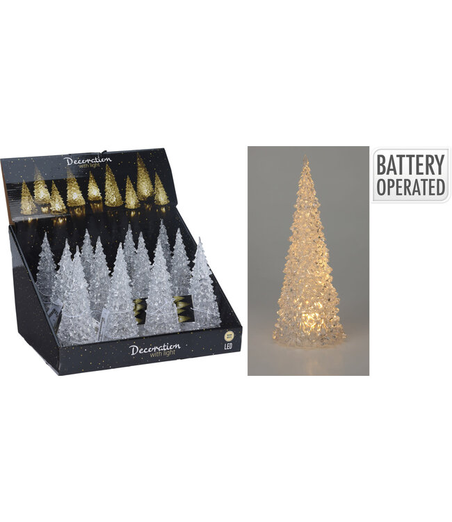 Xmas Tree Acrylic With Warm White Light - Sold Individually