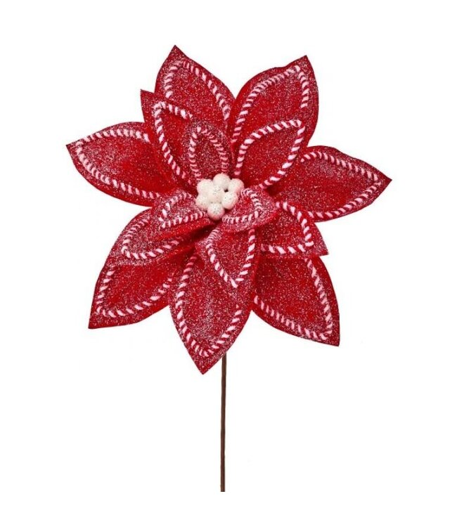 30" Sugar/Spice Poinsettia Stem