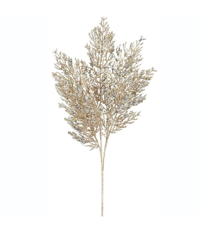 23" Glittered Cedar Spray Gold