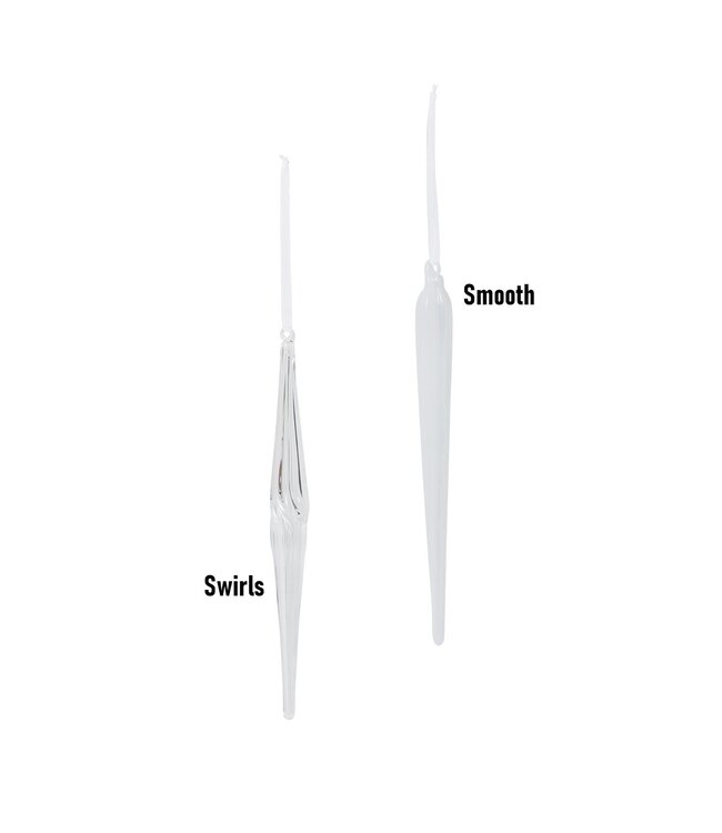 Blown Glass Clear/Frost Icicles