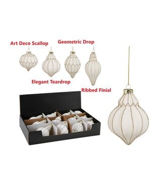 Christmas Ball Ornament White Gold