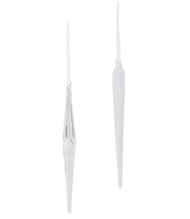Blown Glass Clear/Frost Icicles