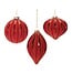 Ribbed Mercury Glass Red Ornament