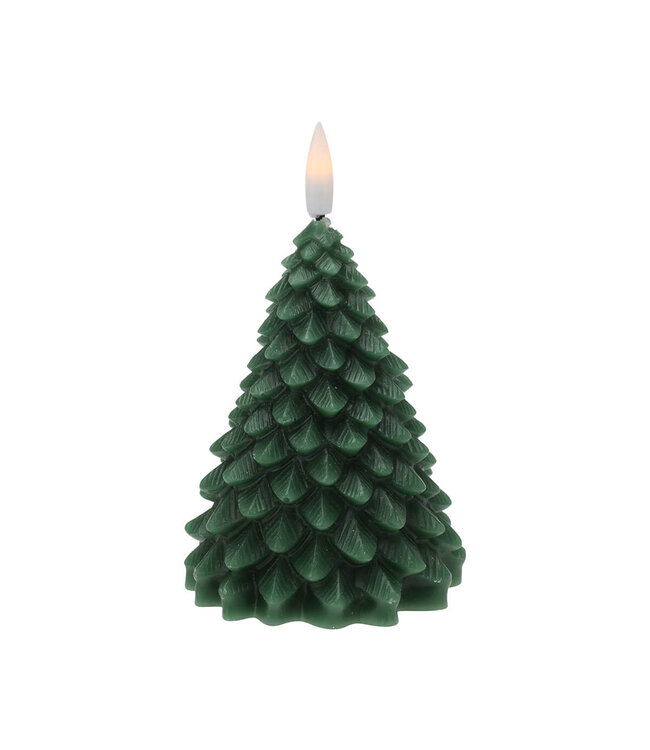 19cm Christmas Tree LED Candle - Dark Green