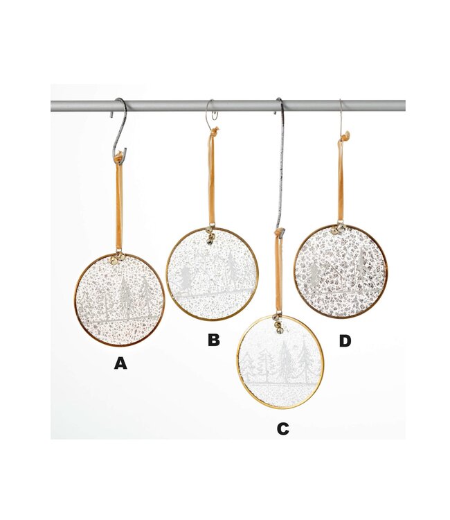 Glass Tree Disc Ornament