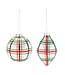 Red and Green Plaid Glass Ornament
