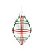 Red and Green Plaid Glass Ornament