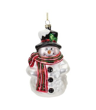 5.25”H Snowman Glass Ornament