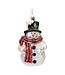 5.25”H Snowman Glass Ornament