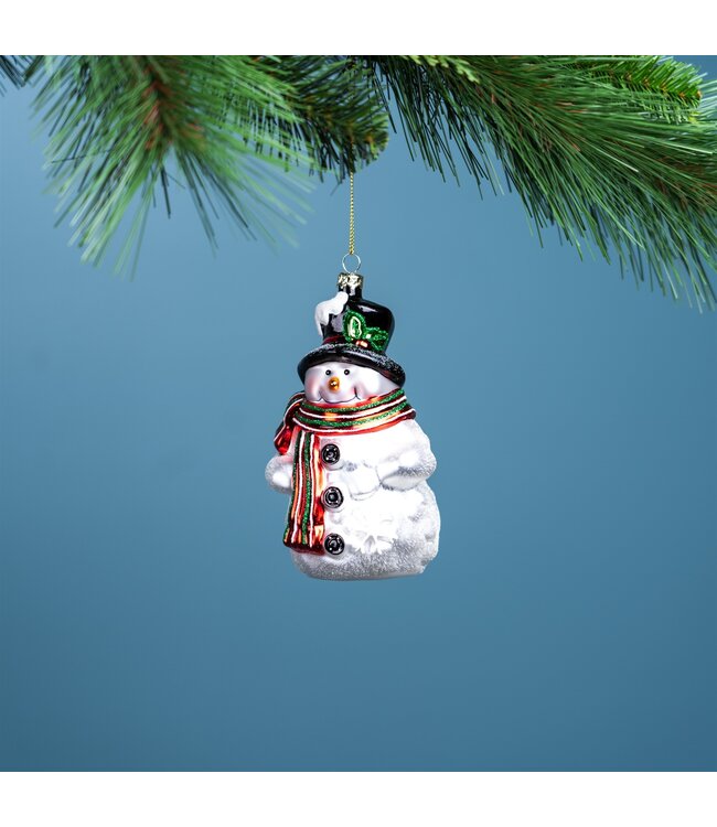 5.25”H Snowman Glass Ornament