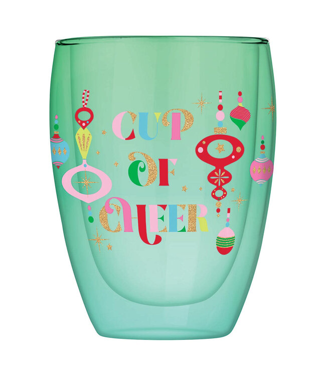 Double-Wall Stemless Glass- Cup of Cheer