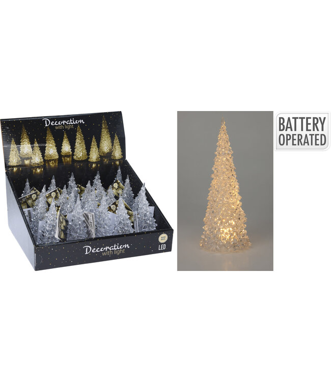 Xmas Tree Acrylic With Warm White Light - Sold Individually