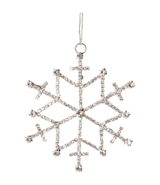 Brilliant Cut Rhinestone Snowflake Metal Frame On Silver