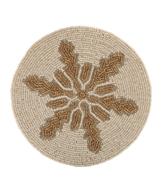 Snowflake Beaded Coaster - Sold as Set