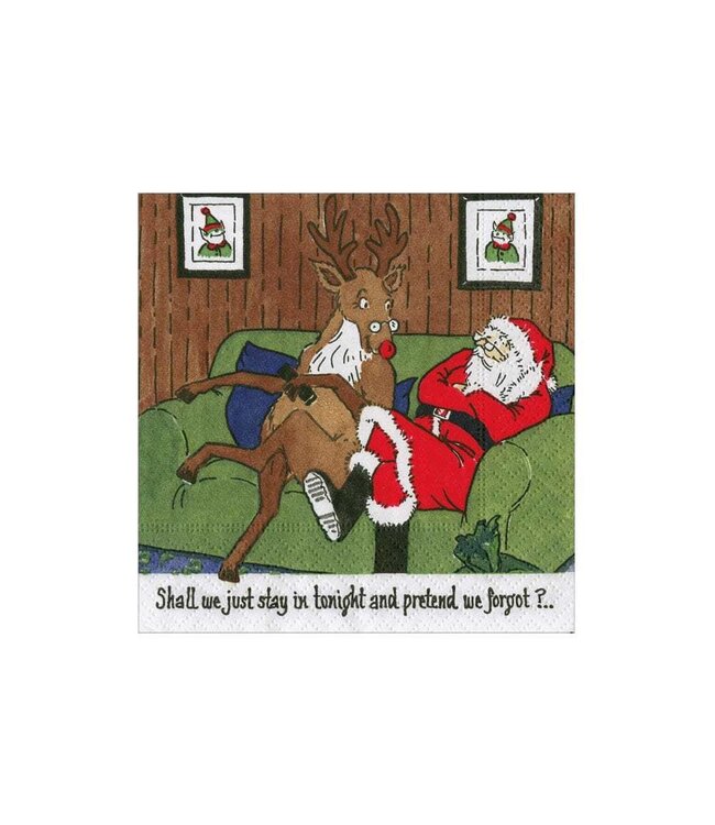 Santa At Home Cocktail Napkins