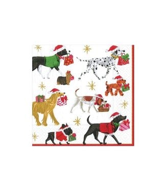 Christmas Delivery Paper Cocktail Napkins in White